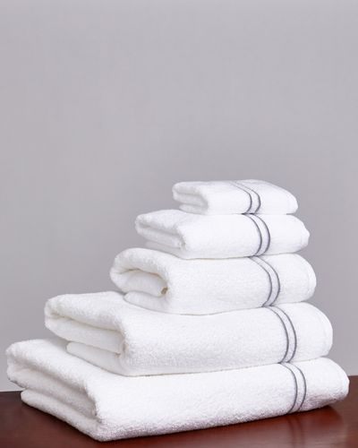 Francis Brennan the Collection Double Stripe Embroidered Towel